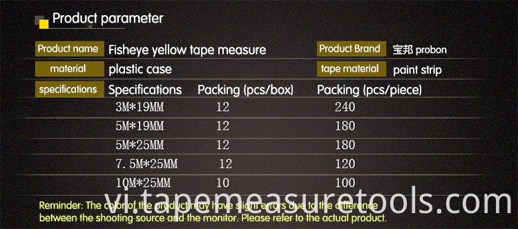 chất lượng cao phanh đôi 3m 5m 7,5m 10m băng đo thép tùy chỉnh